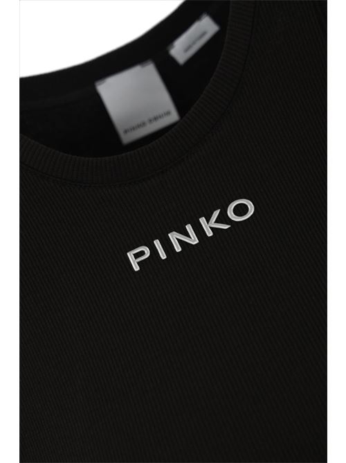 Canotta Distinto a costine marrone con logo PINKO | 100822 A22XM28